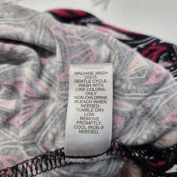 Cato 26/28 Pinky Maroon Black Print Criss Cross Longsleeve Casual Top - Picture 11 of 11